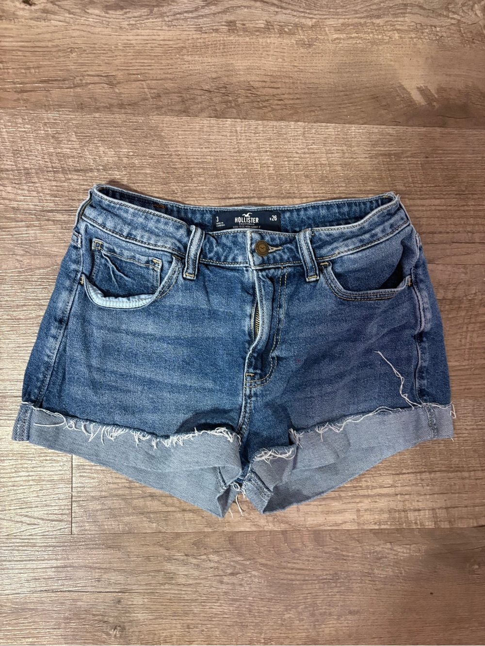 Hollister blue denim shorts